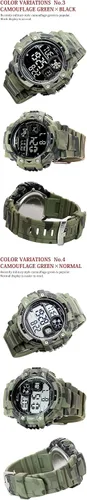 Vista 4 de Lad Weather Reloj digital Cronómetro Tiempo de vuelta Tiempo dividido Temporizador Camuflaje Militar Combate, Dorado Negro, Reloj militar