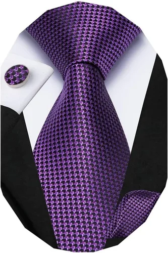 Vista 248 de Dubulle Corbata tejida de cachemira para hombre y gemelos de pañuelo para hombre, conjunto de gemelos para boda formal y negocios