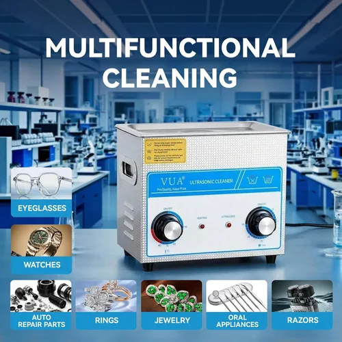 Vista 6 de Limpiador ultrasónico de 3L con temporizador y calentador, limpiador ultrasónico profesional de piezas, máquina de limpieza ultrasónica de control