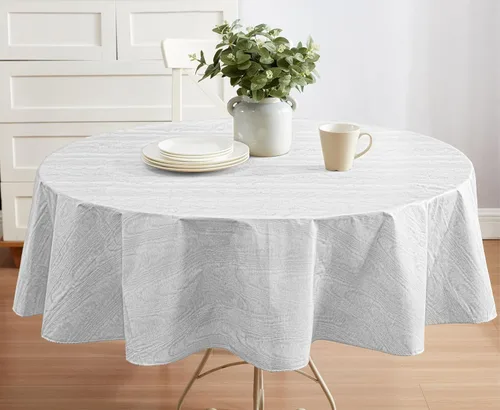 Vista 16 de Newbridge Moire - Mantel de franela de vinilo con estampado ondulado de color sólido para interiores y exteriores