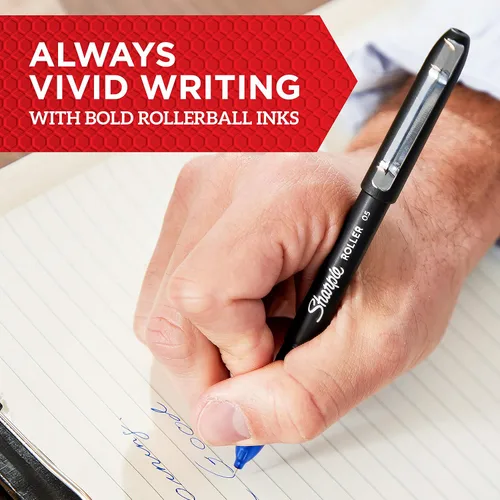 Vista 6 de Sharpie Bolígrafo de punta de flecha (0.028 in) para líneas llamativas, tinta negra, 12