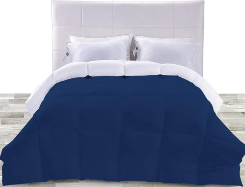 Vista 27 de BedDecor Edredón reversible de microfibra de alta calidad de 400 GSM, relleno de microfibra de 15.16 oz/m², 600 hilos, 100% algodón egipcio sólido