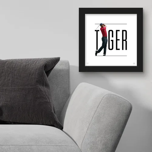 Vista 3 de Trends International Gallery Pops Tiger Woods - Póster de pared con efecto Tigre, 12 x 12 pulgadas, versión de marco negro