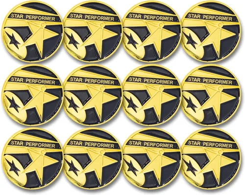 Vista 5 de SHOP AWARDS AND GIFTS Enamel Lapel Pins for Students Appreciation Reward Teacher Supplies Employees, Pack of 12, 3/4 Inch