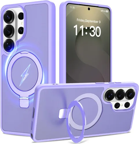 Vista 57 de Funda con soporte ultra magnético para iPhone 15 Pro [protección militar contra caídas] [compatible con MagSafe] a prueba de golpes, translúcida