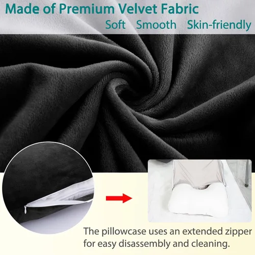 Vista 6 de Almohada corporal de espuma viscoelástica triturada, almohadas de embarazo para dormir, almohada de maternidad para mujeres embarazadas, almohada