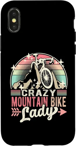 Vista 4 de iPhone 15 Crazy Mountain Bike Lady Cycling Biking Cyclist Biker Girl Case