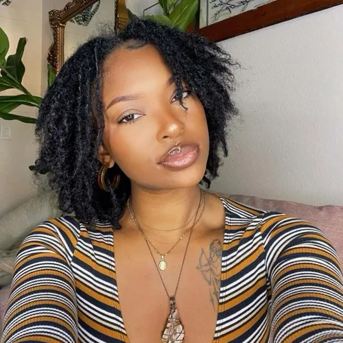 Vista 25 de Extensiones de cabello humano Loc de 0.2 cm de ancho, 4 pulgadas, 30 hebras, negro natural 100% completamente hechas a mano, extensiones