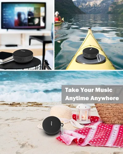 Vista 2 de Inwa Altavoces de bicicleta Bluetooth con modo de tarjeta TF, altavoz portátil inalámbrico impermeable para bicicleta, micrófono integrado