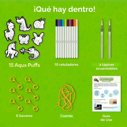 Vista 6 de Skillmatics Aqua Puffs - Kit de arte 3D, animales, pintura sin desorden por números, manualidades para niños, actividades de color de bricolaje