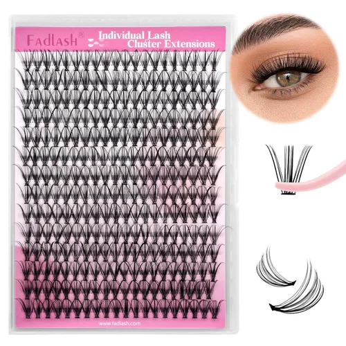 Vista 11 de Extensiones de racimos de pestañas con bandeja grande, pestañas individuales 10D 20D, mezcla natural, suave, C Cur negro, imitación de visón