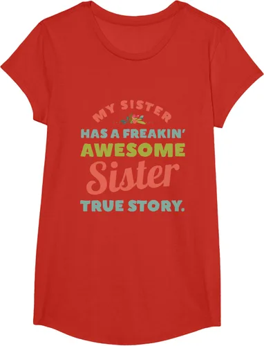 Vista 61 de Camiseta My Sister Has A Freakin Awesome Sister True Story, Negro, S