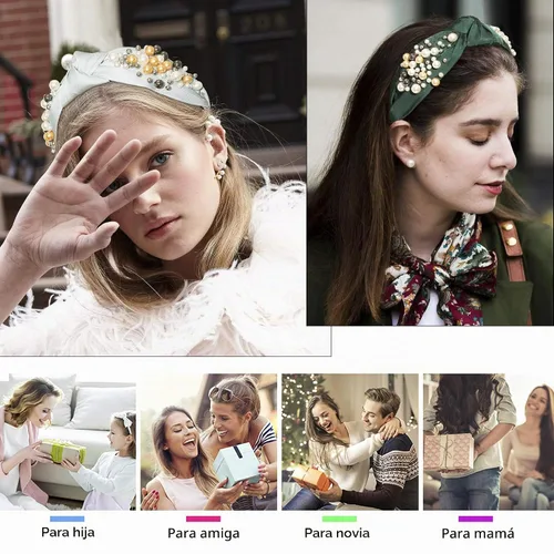 Vista 6 de Ivyu Diademas para la cabeza para mujer, 6 diademas para mujer, de moda, acolchadas para el cabello, accesorios para el cabello para niñas Mixto