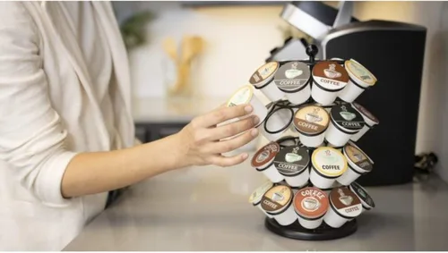 Vista 6 de Nifty – Carrusel para cápsulas de café, gira 360 grados, tabla giratoria, organizador de encimera para oficina o cocina