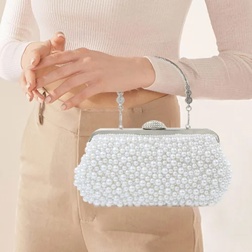 Vista 3 de TOPFIVE - Bolso de mano con cuentas de perlas para mujer para boda fiesta cóctel fiesta