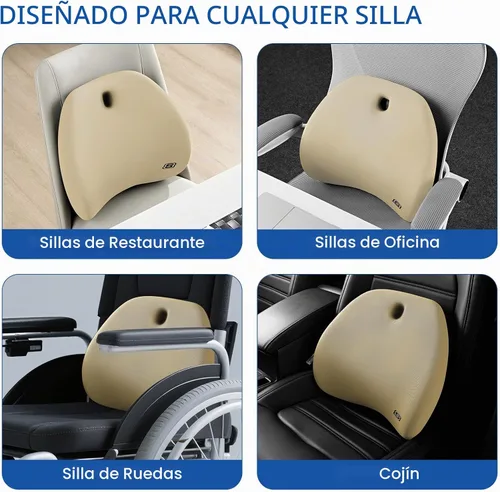 Vista 6 de Skechers Almohada de apoyo lumbar para silla de oficina, almohada lumbar de espuma viscoelástica, almohada lumbar para alivio del dolor de espalda