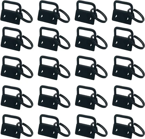 Vista 5 de 20pcs 1 Inch Key Fob Hardware with Key Rings Sets,Wristlet Clasp