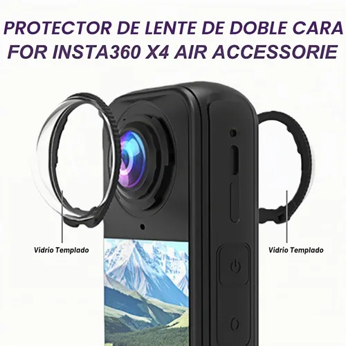 Vista 2 de Insta 360 X4 Air Premium - Protectores de lente de vidrio templado para accesorios de aire Insta360 X4 (vidrio óptico)