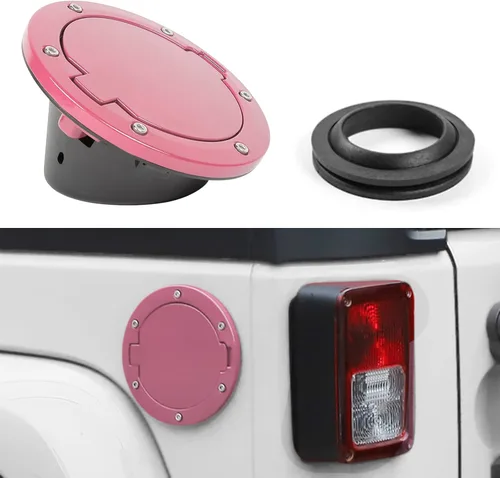 Vista 12 de JeCar Tapa de Combustible de Aluminio Cubierta de Puerta de Llenado para Jeep Wrangler 2007-2018 JK y Unlimited Accesorios (Negro)