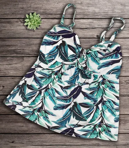 Vista 4 de Gabrielle-Aug - camiseta para mujer, diseño de rayas marineras, camiseta tipo top tankini