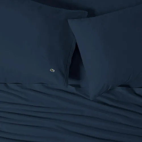Vista 8 de Lacoste Juego de 2 fundas de almohada de 100% algodón percal – Fresco, crujiente, mate y duradero, certificado Oeko-Tex – Sólido, verde, estándar