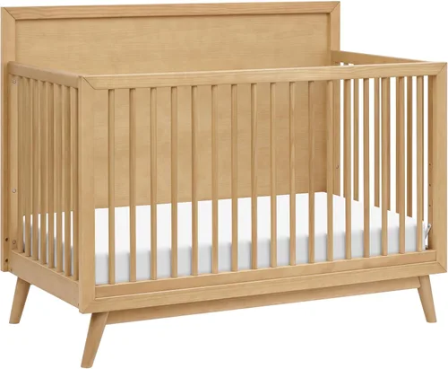 Vista 3 de Babyletto Palma - Cuna convertible 4 en 1 con kit de conversión de cama para niños pequeños en miel, certificado Greenguard Gold GREENGUARD