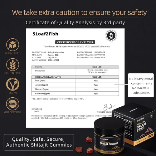 Vista 5 de Gomitas Shilajit orgánicas, gomitas puras del Himalaya Shilajit para hombres, mujeres de oro, minerales naturales de más de 85 traza, ashwagandha