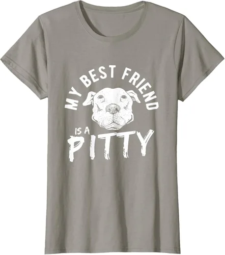 Vista 85 de My Best Friend Is A Pitty Pitties Pitbull - Camiseta Negro