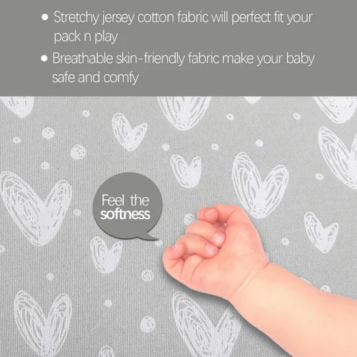 Vista 3 de Paquete de 2 fundas de almohada de lactancia para almohada Boppy 100% algodón y sábanas de moisés compatibles con Baby Delight Beside Me Dreamer