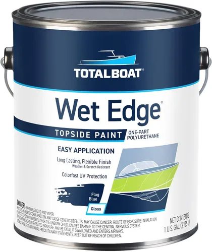 Vista 13 de TotalBoat Wet Edge Topside - Pintura marina con recubrimiento de poliuretano premium para barcos, vehículos recreativos, molduras exteriores, fibra