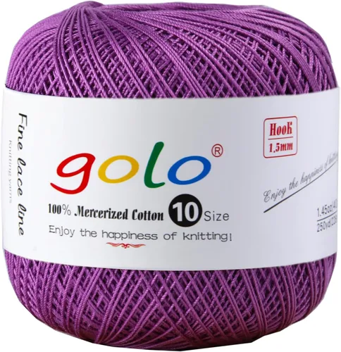 Vista 8 de Golo - 3 bolas de hilo de ganchillo tamaño 10, hilo de crochet para tejer a mano 102