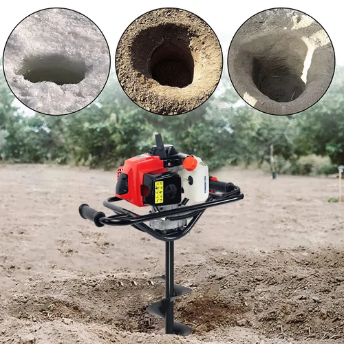 Vista 8 de XtremepowerUS Juego de 4 piezas de excavadora de agujeros para postes de 2.5 hp Powerhead Hole Digging con broca de taladro de excavación de tierra
