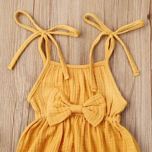 Vista 5 de Mubineo Mono de algodón con cordón de lino y algodón para bebés y niñas