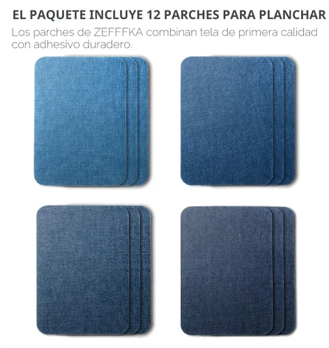 Vista 2 de ZEFFFKA Parches termoadhesivos de mezclilla para interior y exterior, pegamento más fuerte, 100% algodón, kit de decoración de reparación en blanco