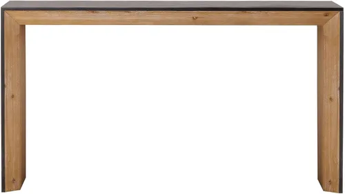 Vista 9 de Mesa consola de madera de 59 pulgadas para entrada, moderna mesa de sofá detrás del sofá con mesa espaciosa, mesas de sofá de granja para sala