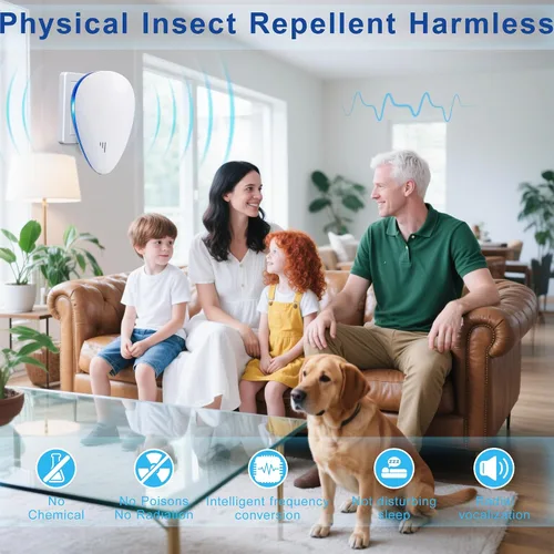 Vista 5 de Repelente ultrasónico de plagas y repelente de insectos para interiores, dispositivo electrónico de control de plagas, repelente de plagas