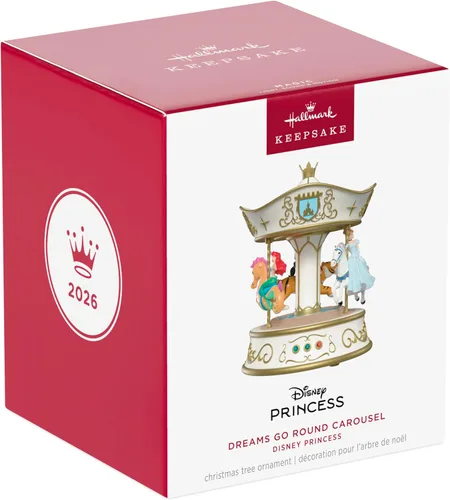 Vista 7 de Hallmark Keepsake Adorno navideño de princesa Disney (Dreams Go Round)