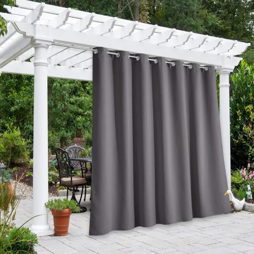 Vista 149 de NICETOWN Cortina para Exteriores para Patio Impermeable de 84 Pulgadas de Ancho, Aislamiento Térmico con Ojales Antioxidantes Bloqueo UV Cortina