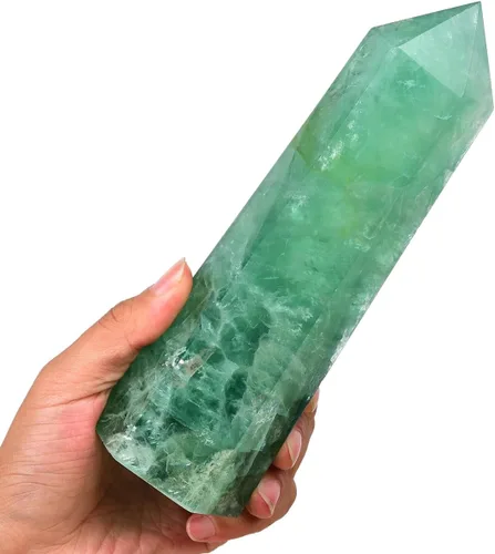 Vista 23 de Torre Obelisco de Piedra de Sangre de África Grande Varita de Punta de Cristal Curativo Natural de 6 Facetas Reiki Meditación Decoración del Hogar