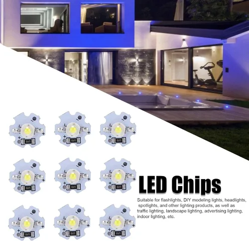 Vista 3 de 25 chips de lámpara LED, cuentas de lámpara LED de 1 W y 5 V, cuentas de luz de 200 lm de brillo, chips LED de alta potencia con placa de aluminio