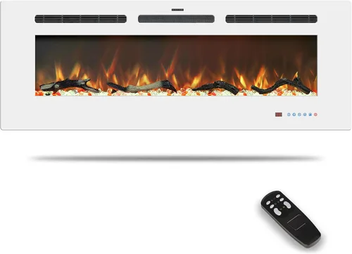 Vista 15 de Insertos de chimenea eléctrica de 48 pulgadas, chimenea eléctrica empotrada y de pared, chimenea lineal con termostato, pantalla táctil y control