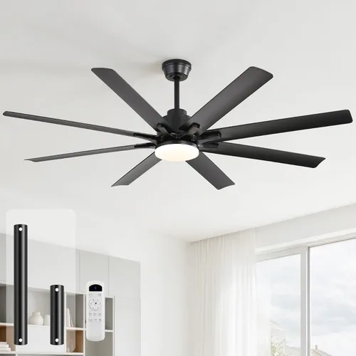 Vista 14 de Sofucor - Ventiladores de techo de 52 pulgadas con luces, ventilador de techo inteligente para interior/exterior con control remoto, funciona