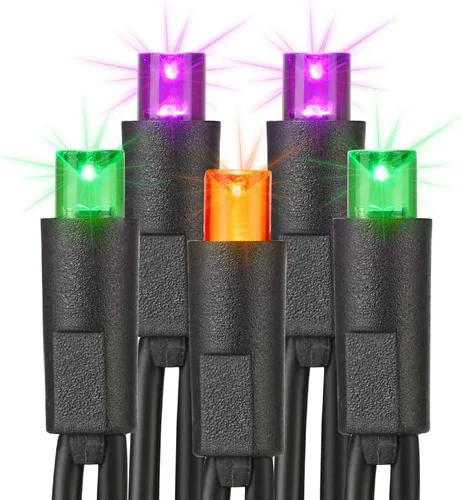Vista 14 de Brizled Luces de Navidad rojas y verdes, 33 pies, 100 luces LED de 0.197 in, mini luces de Navidad de gran angular conectables, luz de árbol