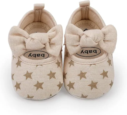 Vista 5 de COSANKIM Zapatos planos Mary Jane con suela de goma antideslizante para bebés y niñas pequeñas, zapatos de vestir de princesa
