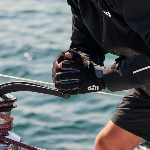 Vista 6 de Gill Deckhand - Guantes de vela de dedo corto con dedos de 3/4 de longitud, protección solar UV 50+ y repelente al agua