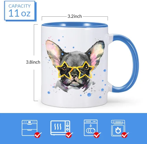 Vista 3 de Taza de café personalizada con imagen, texto y nombre, tazas personalizadas por ambos lados de 11 onzas, taza de café personalizada regalos
