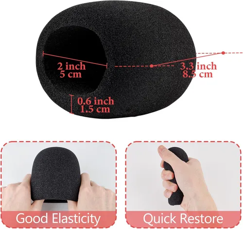 Vista 4 de Geekria Para Creators - Parabrisas de espuma compatible con Elgato Wave: 1, onda: 3 micrófonos, cubierta de espuma antiestallido, funda de viento