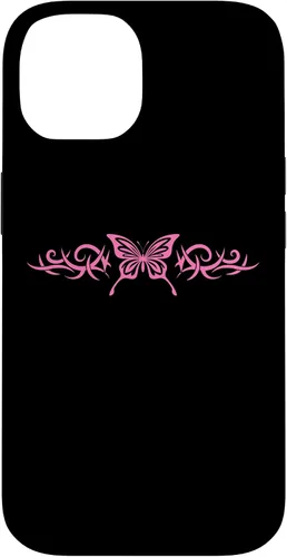 Vista 4 de Pink Butterfly Tattoo Harajuku Grunge Egirl y2k Aesthetic Case for iPhone 17