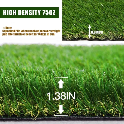 Vista 5 de Weidear Hierba artificial de 3 pies x 3 pies, alfombra de césped artificial de 1.38 pulgadas, alfombra de césped sintético de 4 tonos, césped