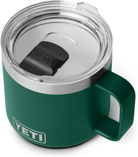 Vista 15 de YETI Rambler - Taza apilable con forro de cerámica, de 14 onzas, aislada al vacío, de acero inoxidable con tapa MagSlider, color negro